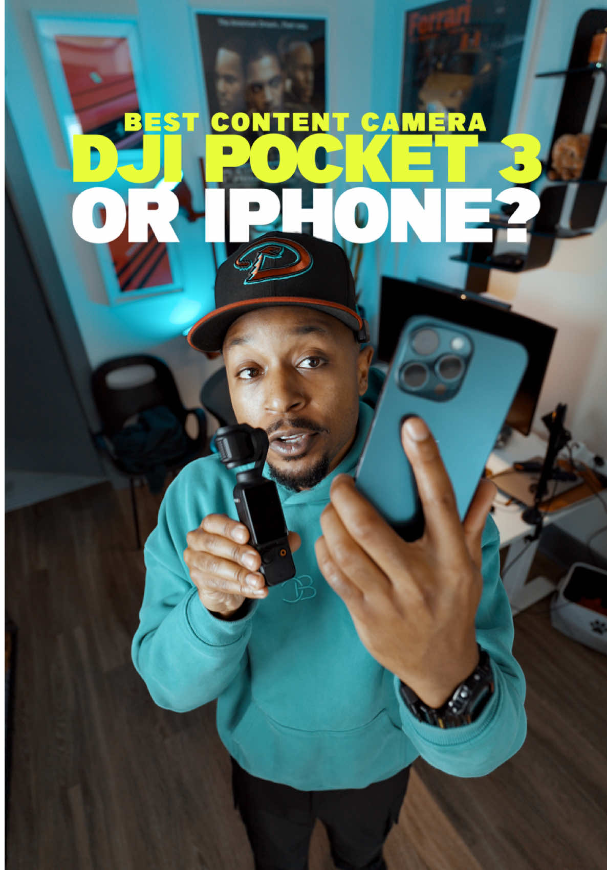 Which camera is better for content DJI Pocket 3 or iPhone?  📸  @DJI Official @apple  #pocket3 #filmmakingtools #iphonecamera #contentcreationtips #videocreator 