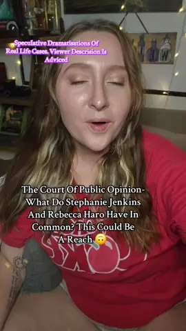 What Do Stephanie Jenkins And Rebecca Haro Have In Common? Lets Find Out Together.  DISCLAIMER: Rebecca Haro And Stephanie Jenkins Are Innocent Until Proven Guilty. All Content Herein Is Of Speculative Information. All Names Herein Are Of Public Knowledge. The Creator Holds No Responsibility To The Information Herein. Opinions Of The Creator And Facts Herein Are For Entertainment Purposes Only. Information Herein Should Be Considered Speculatory/Alleged/Supposed. Do Your Own Research. Consolidate With Reputible Sources. Speculative Dramatisation Of Real Life Cases. The Creator Holds No Responsibility For Errors Or Omissions. Viewer Discretion Is Advised #truecrime #MomsofTikTok #murder #chat #fyp 