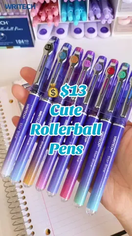 Restock‼️Affordable rollerbal pens are here! Vibrant colorful ink—so eye-catching! ✨#pen #pentest #backtoschool #tiktokmademebuyit #amazonfinds 