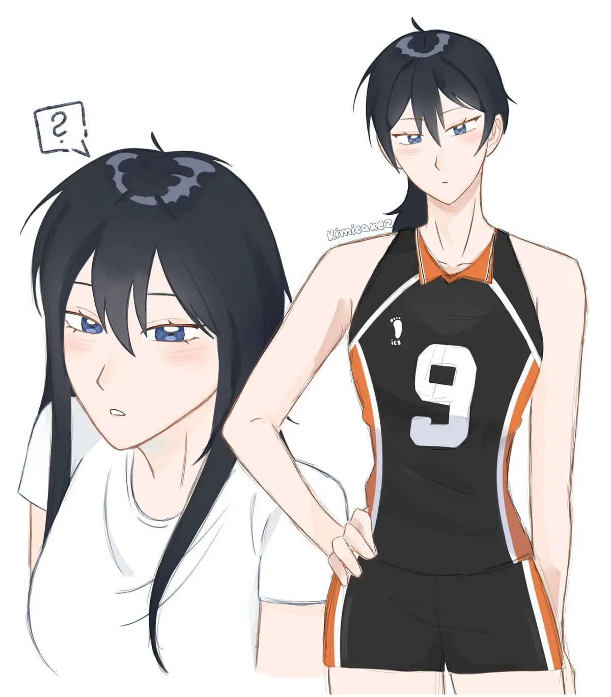whos down for some femkyu#haikyuu #femkyuu #femkageyama #fanart #fyp #kageyama #tobio #yuri 