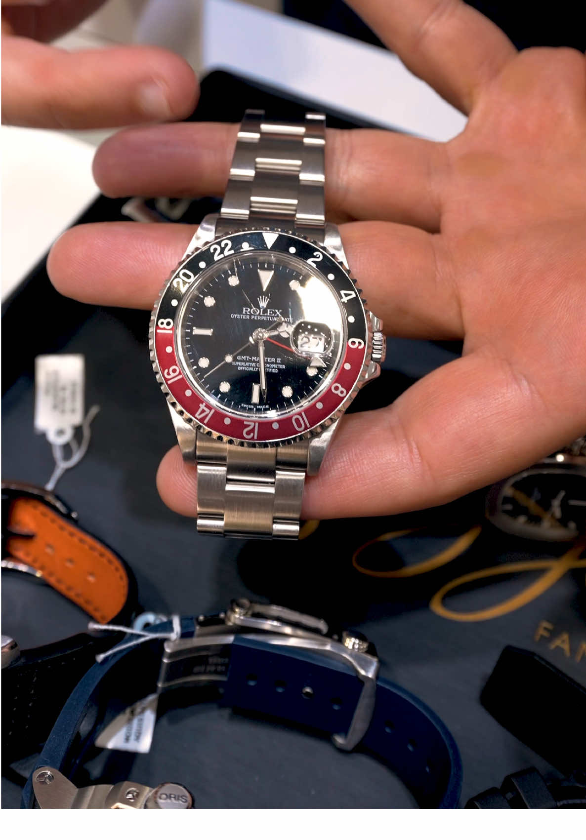Watch Sale Friday is looking classic with a Rolex GMT-Master II ‘COKE’ on the menu! Which one are you grabbing? Quick- they don’t last long 😉 #happyjewelers #watchsale #luxurywatches #rolexgmt #WatchCollection