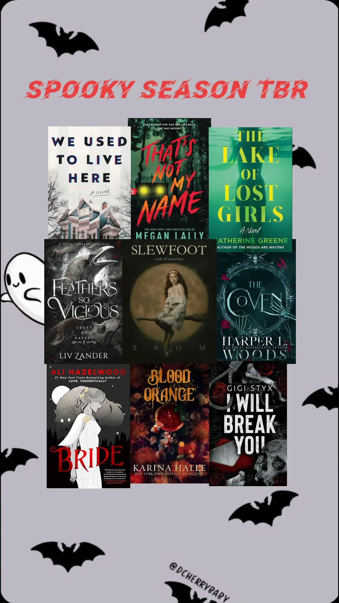 Leave me recommendations in the comments! Here’s what I’ll be reading this spooky season! 👻 🎃 #tbr #BookTok #spookyseason 