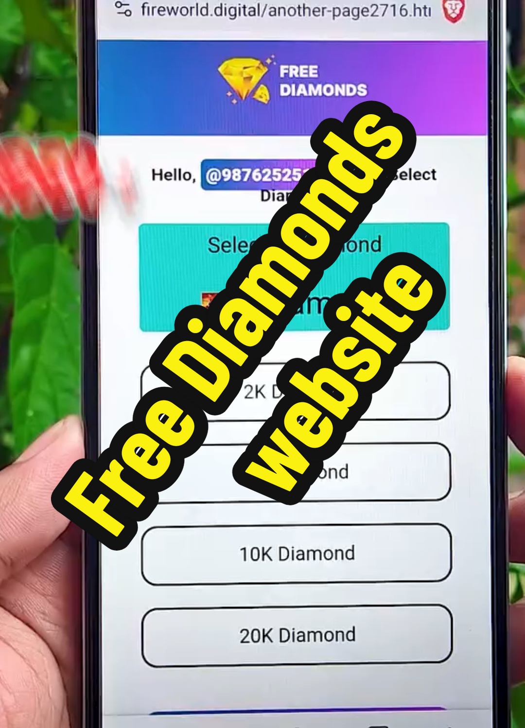 Free Diamonds website #fyp #freefire 