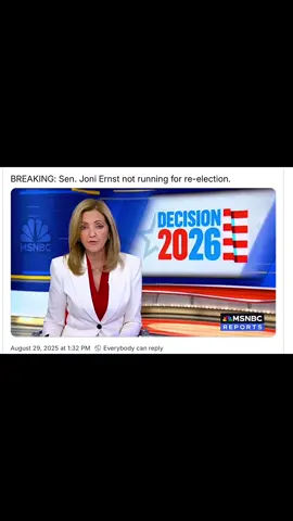 Sen. Joni Ernst not running for re-election.