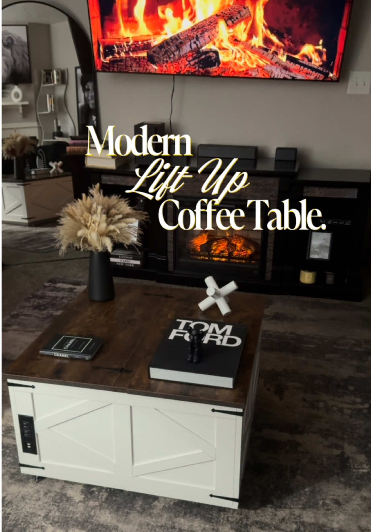 comment below which coffee table is your fav ??? 🧦☕🧸🧺🪵 i personally love the all black you guys know this but idk im starting to warm up to a touch of brown mixed in w the black , white , & gold decor ??? what yall think should i incorporate more brown ??? 