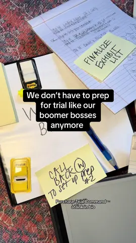 We’re working smarter not harder. With Trial Command™️ you can follow a streamlined, strategic and focused trial prep system that will help you win cases without wasting days reinventing the wheel or growing in binders.  👉🏻Trial Command™️ is available now at the link in my bio  #TrialLawyer #TrialPrep #LawTok #lawyer #lawyers  