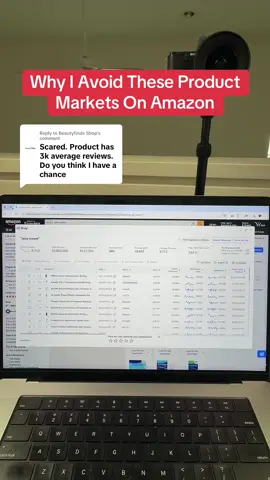 Replying to @Beautyfinds Shop Why I avoid high average reviewed product markets on Amazon FBA  #amazonfba #amazonseller #sellonamazon #productresearch #ecommerce 