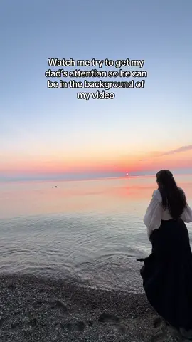 Was hoping to get him waving in the background but alas, he was too engrossed in the water and sunset to notice me trying to get his attention 😂 #fatherdaughter #sunset 