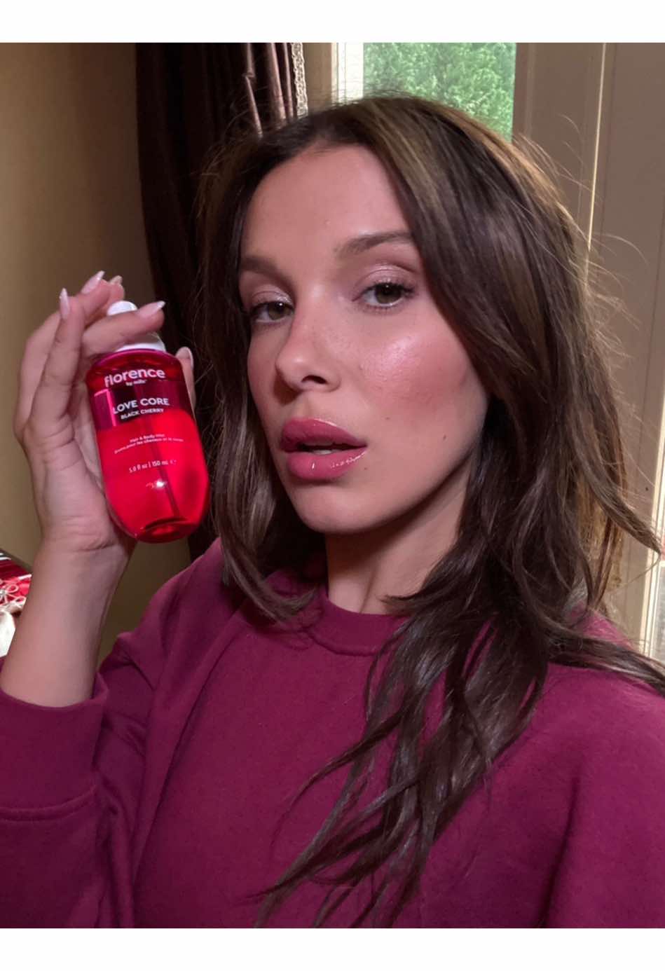 our forever love core mood 🤭🍒 available at @Ulta Beauty #florencebymills #milliebobbybrown