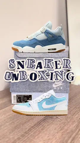 Unbox with me 👟✨ AJ4 “Worn Blue” or AJ1 Low SE…two vibes, both must-haves. Which one’s your pick? 💙  #lifewithflem #airjordan #streetchic #unboxwithme #unboxing 