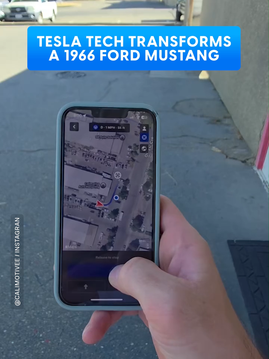 A 1966 Ford Mustang has been reborn as a fully electric ride, thanks to a swap with Tesla Model 3 components. Video: calimotivee / Instagram #tesla#fordmustang#electricvehicle#ev#technews
