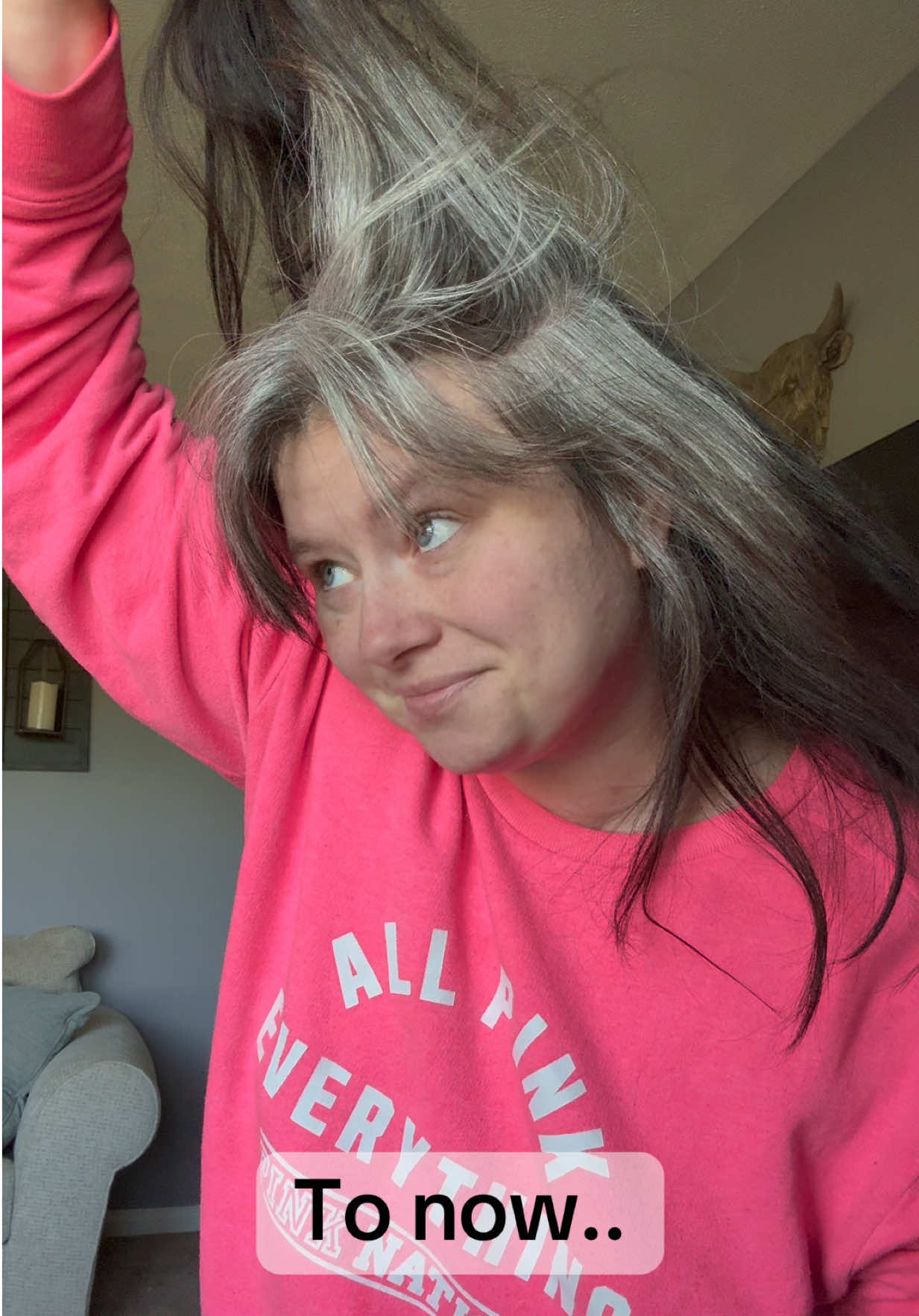 8 months of growing my gray hair out! #gray #grayhairdontcare #grey #hairtok #silverhair 