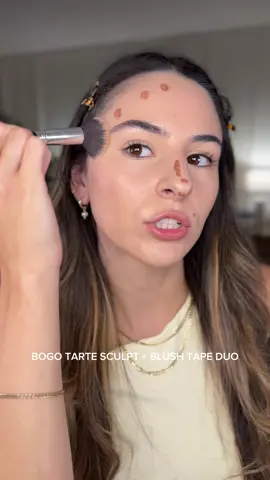 BOGO FREE @tarte cosmetics sculpt + blush tape rn❗️🏃🏻‍♀️👏🏼 these are so incredibly easy to blend & I’m obsessed with the ‘pink’ blush shade💕✨ #tarte #tartecosmetics #tartesculpttape #tarteblushtape #tiktokshopcreatorpicks 