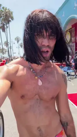 On set. DAY 1 of my new music video with John. ITS HOT !!! Venice beach is very much ALIVE. Come and say hi!! 🤪😜 now….  where were we? 🤣🤣🤣🤣 I love you! 
