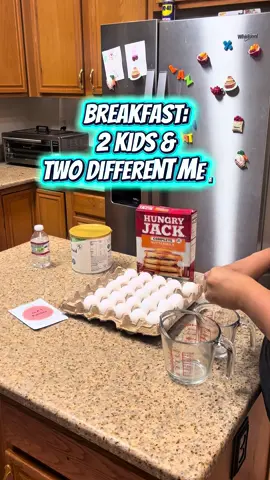 Two kids, two different breakfast orders 🥞🍳😅… y’all know the struggle! Somehow we just make it happen 💪 #MomLife #ParentingUnfiltered