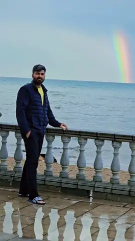 what a beautiful view with rainbow wao at spain sitges #sitges #sitgesspain #beachvibes #spain🇪🇸 #foryoupage❤️❤️ 