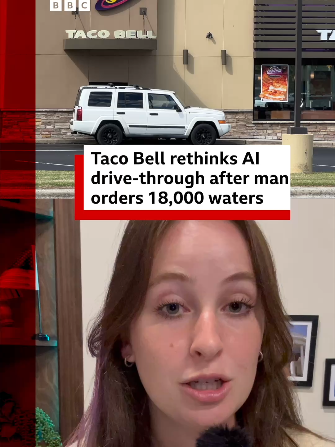Taco Bell is reassessing its use of artificial intelligence after a number of errors were shared widely online. #AI #TacoBell #DriveThru #USNews #BBCNews