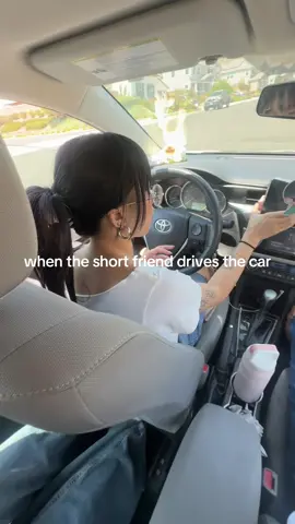 seat scooted up n everything, but at least I got all this leg room thank the lord  #shortfriend #car #funny #viral #friendship 