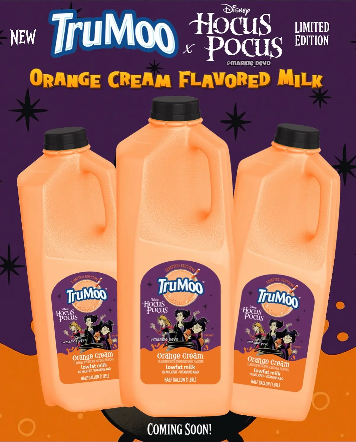 Disgusting! I’ll take 2!🧙🏻‍♀️🥛🟠 TruMoo brought back their Orange Cream Flavored Milk with a new limited edition Hocus Pocus collab.  🛒Hitting stores that carry the TruMoo brand soon. I’ll update as found. Check Trumoo.com for locations that carry the brand. (News/Image::Grocery warehouse) Will you pick this up👇🏻 #hocuspocus #food #FoodTok #foodvlog #Foodie 