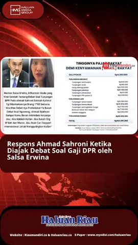 Respon Ahmad Sahroni Ketika Diajak Debat Soal Gaji DPR oleh Salsa Erwina #Riau #Tiktoknews #DPR 