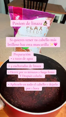 Posion que veo la hago y también se las comparto 🤭 #parati #mascarilladelinaza #hidratacioncapilar #crecimientodelcabello 💗✨✨
