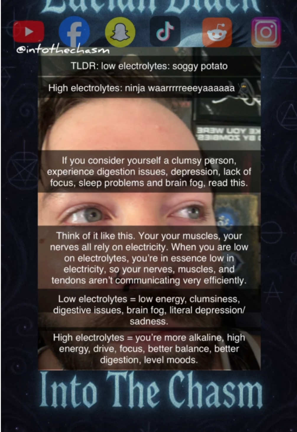 PSA. If you are: Clumsy/always running into things/hitting your head/elbows/arms/legs on things Experience brain fog often, lack of focus Sleep problems Digestive issues Sadness/depression Heaviness Read this and thank me later. 🫶🏼