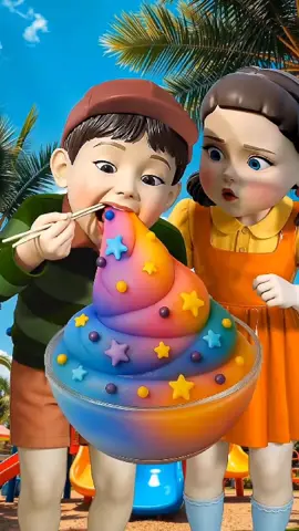Squid Game AI  Rainbow Edible Slime ASMR Mukbang #squidgame #squidgame2 #ai #asmr #eating #cute #funny #snacks #cartoon #shorts #viral #cutebaby #fyp #mukbang #foryou #foryoupage