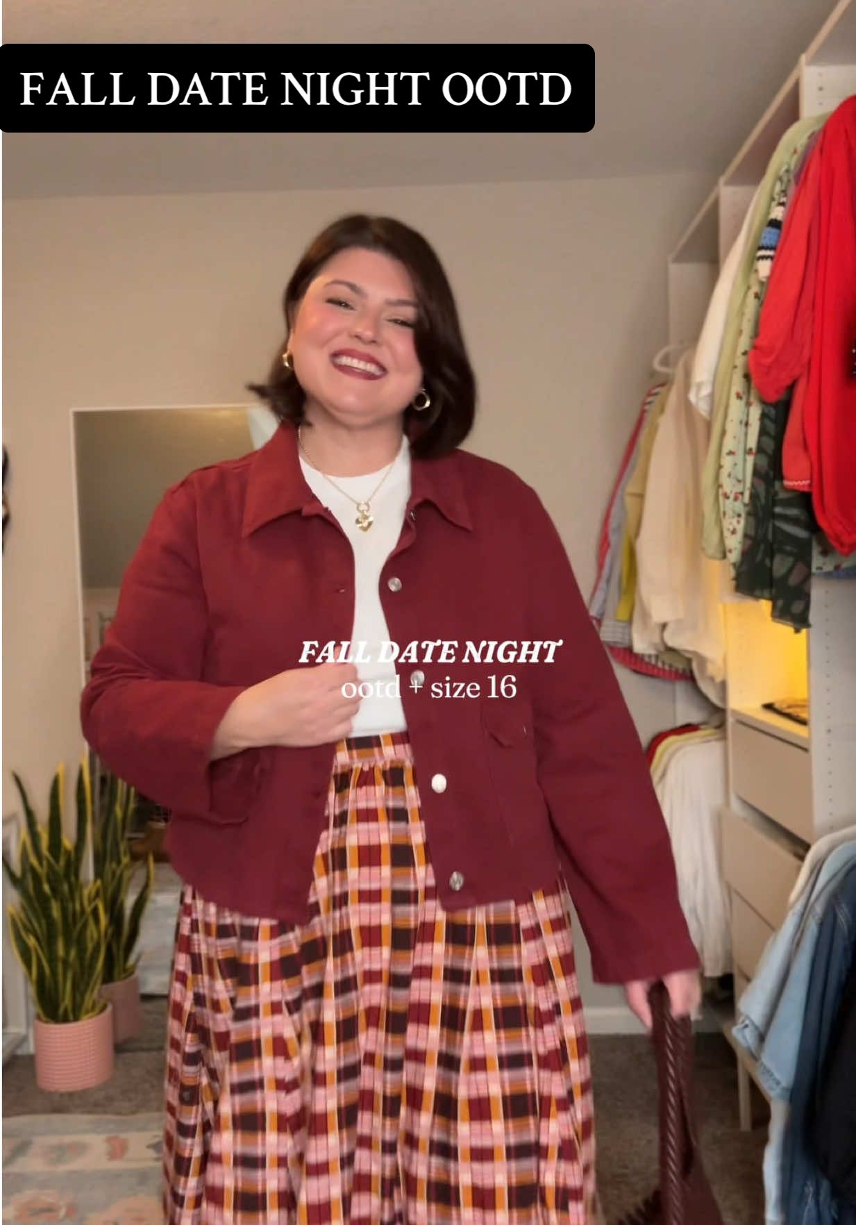 heeeey this skirt is my ENTIRE personality now sorryyyy 🍂🍁 fall outfit inspo for the curvy babes - date night edition #anthropologie #OOTD #size16 #falloutfitinspo 