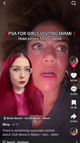 Something very weird seems to be going on at Club Mona and Vendome in Miami. I’m so glad Nina and her sister made it out safely. #scarystories #unsolved #florida #crime #creepy 