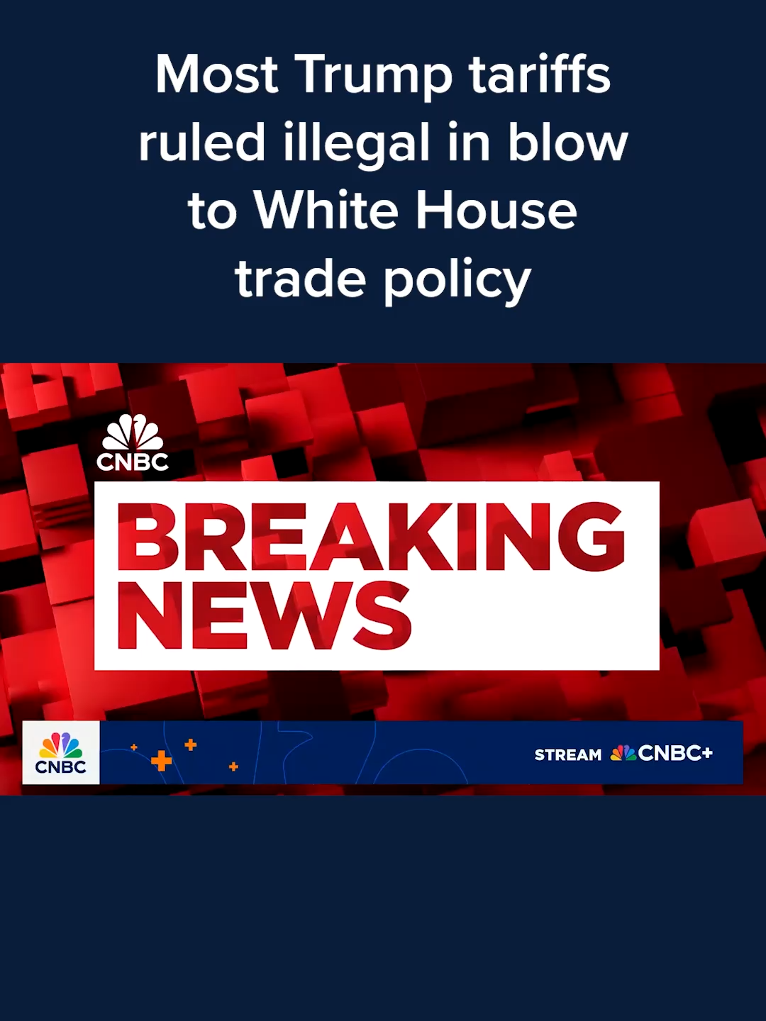 A federal appeals court ruled Friday that most of President Donald Trump’s global tariffs are illegal, striking a massive blow to the core of his aggressive trade policy.  Read more at the #linkinbio or the link on screen. #CNBC