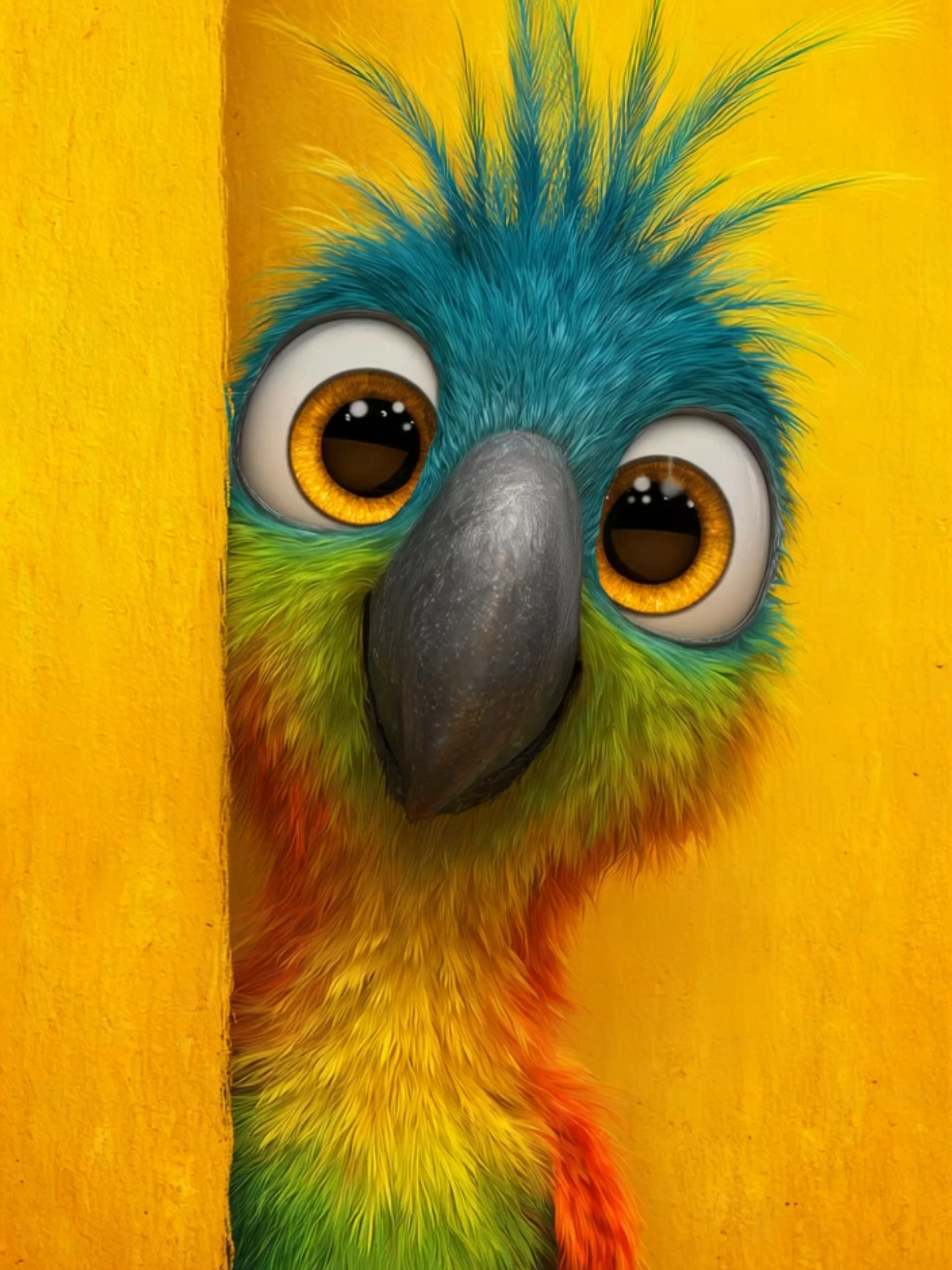 Live Wallpaper | Little Curious Parrot #parrot #livewallpaper #happyvibes #cutebirds #cartoonvibes #parrotlove #adorable #whosthere #ai #colorful #goodvibesonly