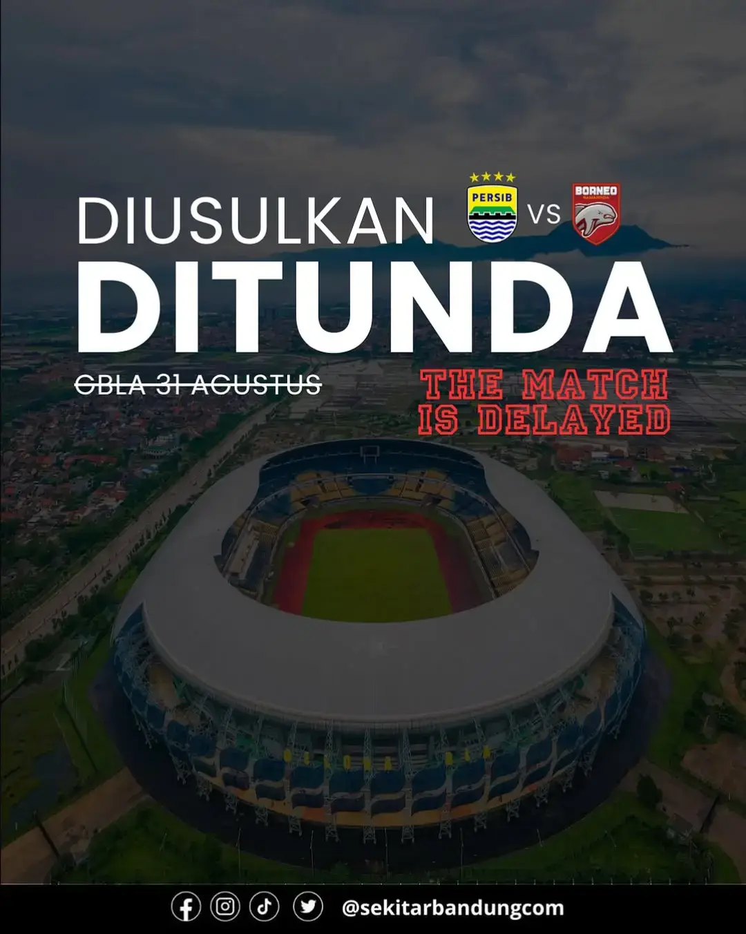 flashnews - Laga Persib Bandung kontra Borneo FC pada tanggal 31 Agustus 2025 di GBLA berpotensi ditunda atau dijadwalkan ulang ke tanggal lain. Dari keterangan yang redaksi terima, Polda Jawa Barat telah mengirim surat pengusulan penundaan laga tersebut kepada operator I-League mengingat kondisi Kamtibmas di wilayah Bandung. Sehubungan dengan perkembangan Situasi Kamtibmas wilayah hukum Polda Jabar pasca aksi unjuk rasa dari elemen mahasiswa BEM SI dan BEM NUS Jabar serta status Siaga I di wilayah hukum Polda Jabar, bersama ini dimohon kepada Ka untuk pertandingan Sepak Bola BRI Super League antara Persib Bandung VS Borneo FC yang akan diselenggarakan pada hari Minggu tanggal 31 Agustus 2025 untuk ditunda pelaksanaannya sampai situasi kondusif. 