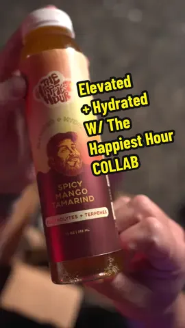 BREAKING 🚨 : New Drink A spicy mangonada drink… It’s finally here. The drink of the summer. This collab with @TheHappiestHour has been over a year in the making.  The idea was to have a delicious, refreshing electrolyte and terpene enhanced drink and we did it. The happiest hour knows flavor!!!!! This drink has to be enjoyed super cold to really refresh you. You get that sweet mango and a lil kick of heat. On the side of the bottle there’s a recipe for a delicious smoothie.  Don’t let yourself dehydrate after the sesh….