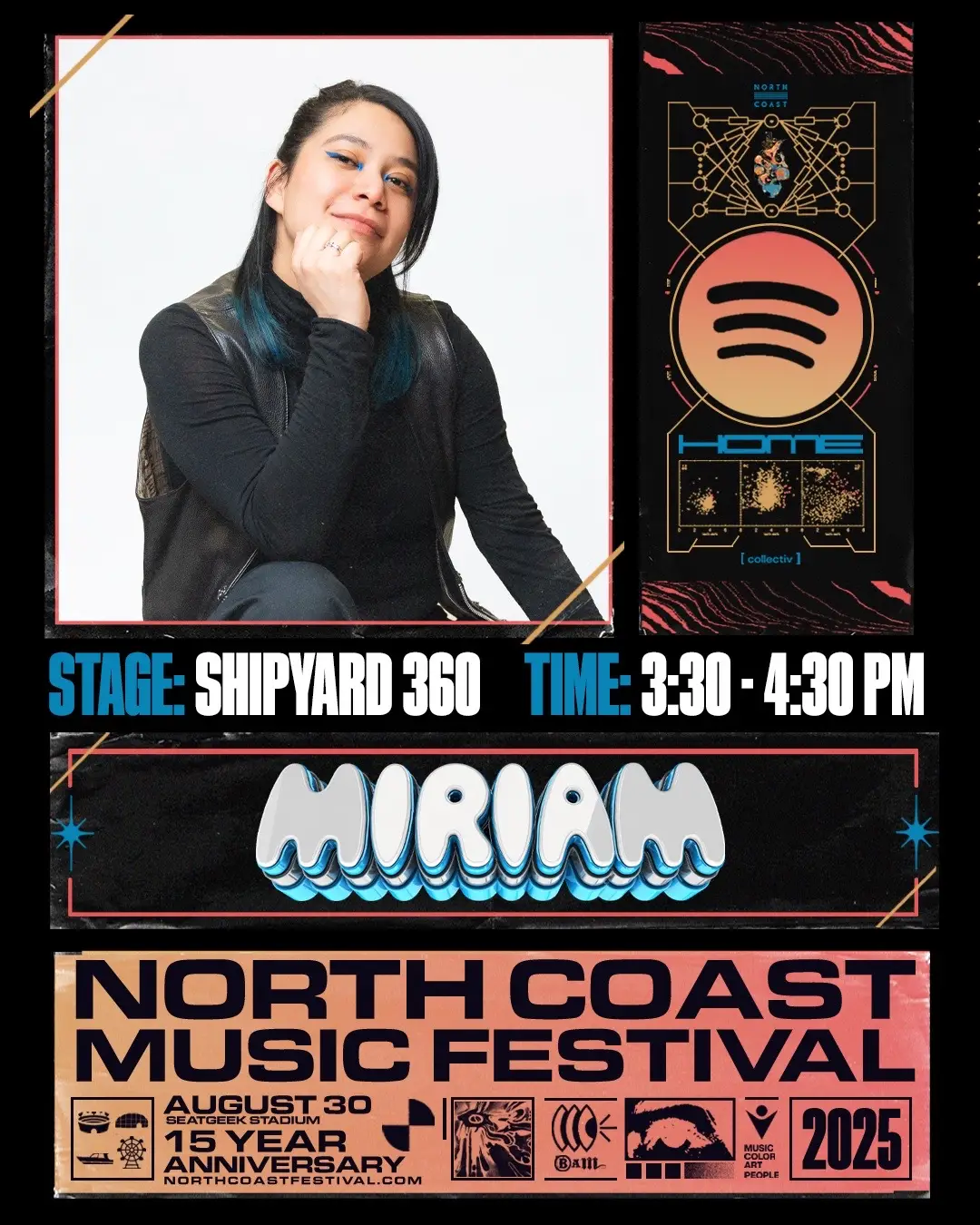 Happy North Coast weekend, y’all! 🎉 Have fun, stay safe, and let’s make Chicago EDM Week one to remember 🩵 Catch me Saturday at ShipYard 360  ⏰ 3:30–4:30pm It’s my EDM festival debut 🤯 so I need all my baddies, Latinos, and Chicago fam to pull up! 🔥  #chicago #edm #rave #latinedm #djmiriam @North Coast Festival 
