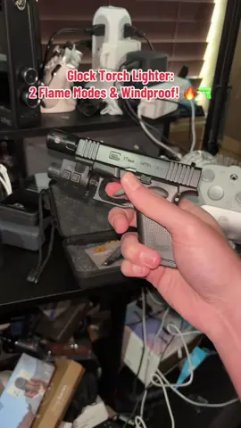 This isn’t your average lighter! 💥 The Glock Butane Torch Lighter is refillable, windproof, and has TWO flame modes—including a sparking pop effect! Perfect for camping, BBQ, candles, and Halloween. Just $28.99! (Butane not included.) #GlockLighter #TorchLighter #WindproofLighter #GadgetGift #tiktokshoplaborday 