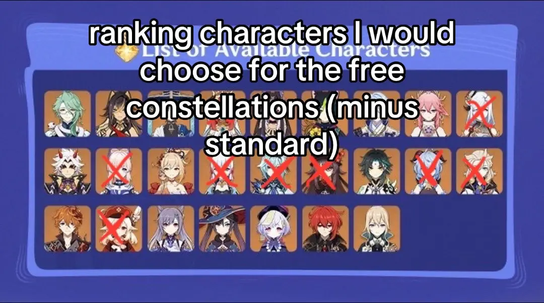 lowkey regretting not having some of the other characters that are available 💔 also I feel like even with the inclusion of lv100 characters choosing the standard cons is useless cuz I’m ALWAYS gonna lose my 50/50 😒 #GenshinImpact #nodkrai #genshin #videogames #fyp 