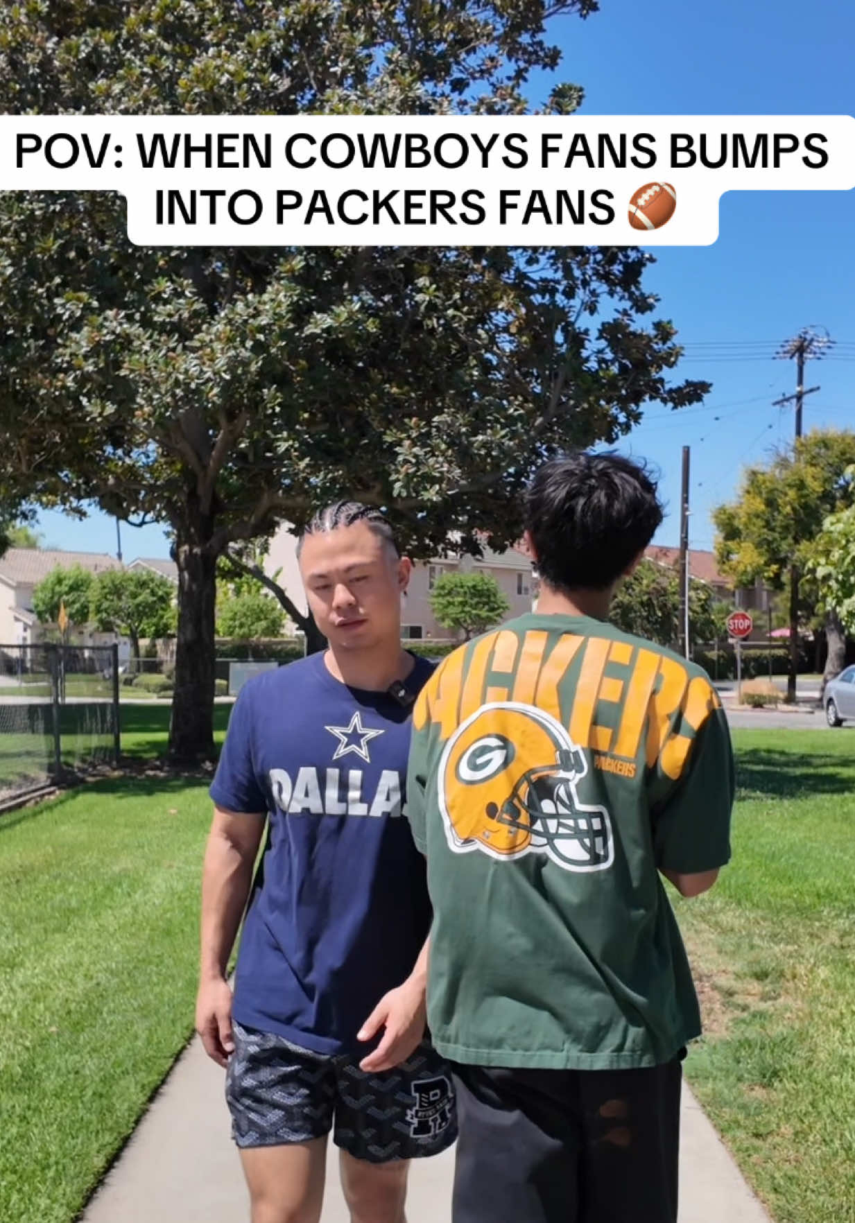 POV: WHEN COWBOY FANS BUMPS INTO PACKERS FANS 🏈🤣 #tiktokpreseasonfootballcampaign #football #nfl #cowboys #packers #NFLPlayoffs #nflseason #fantasyfootball 