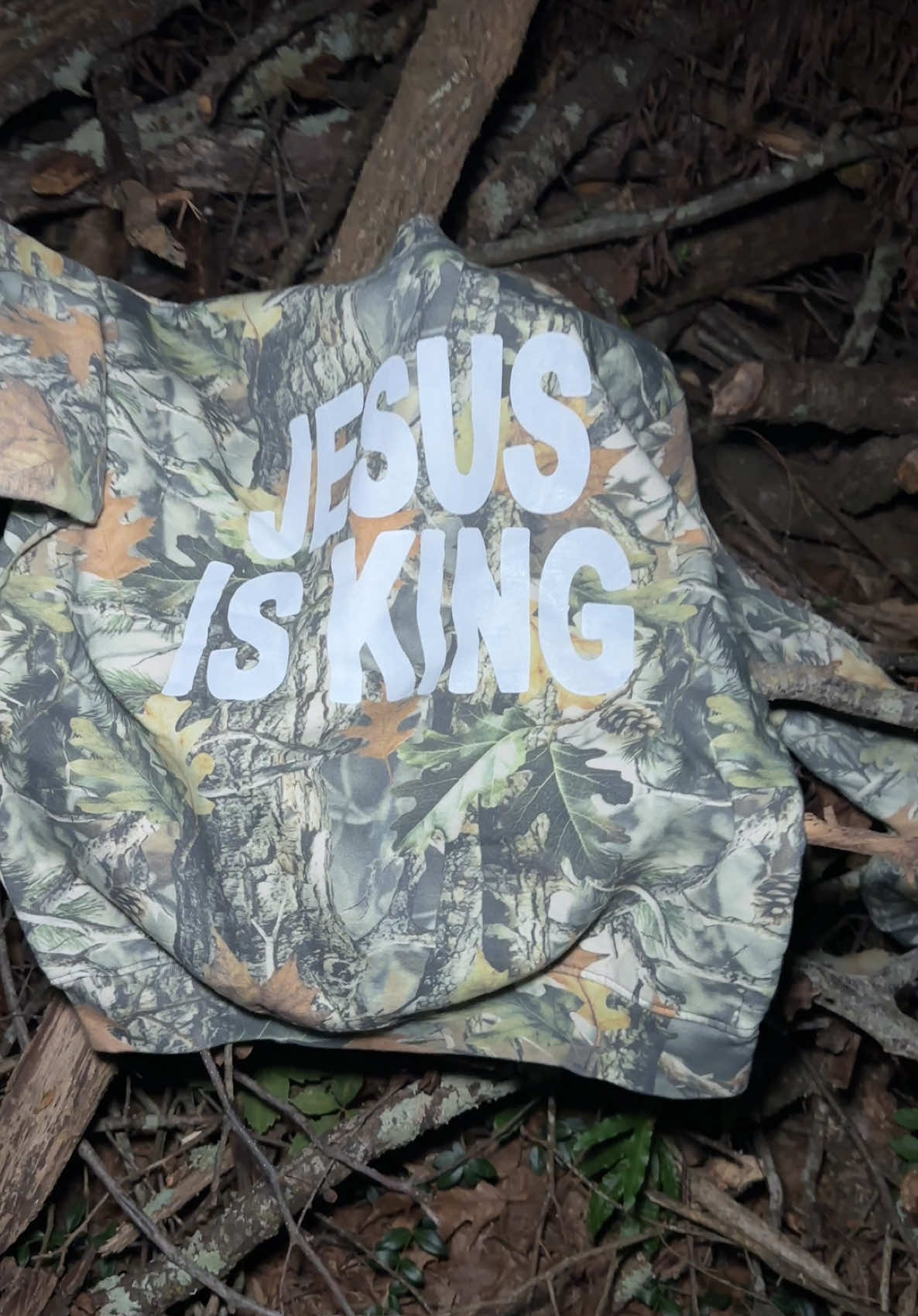 Jesus is King Camo Sweatshirt - Christian Faith Apparel Sweater - Available in T Shirt - Long Sleeve Tee @Forty-Six Ten Apparel Company 