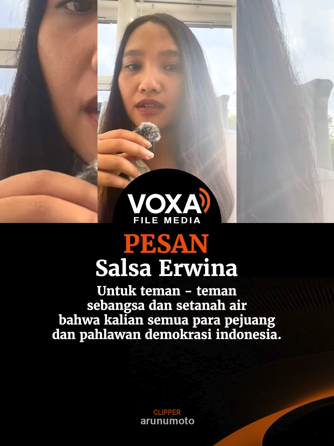 Salsa Erwina menyampaikan pesan dengan rasa kasih sayang terhadap teman sebangsa dan setanah air indonesia
