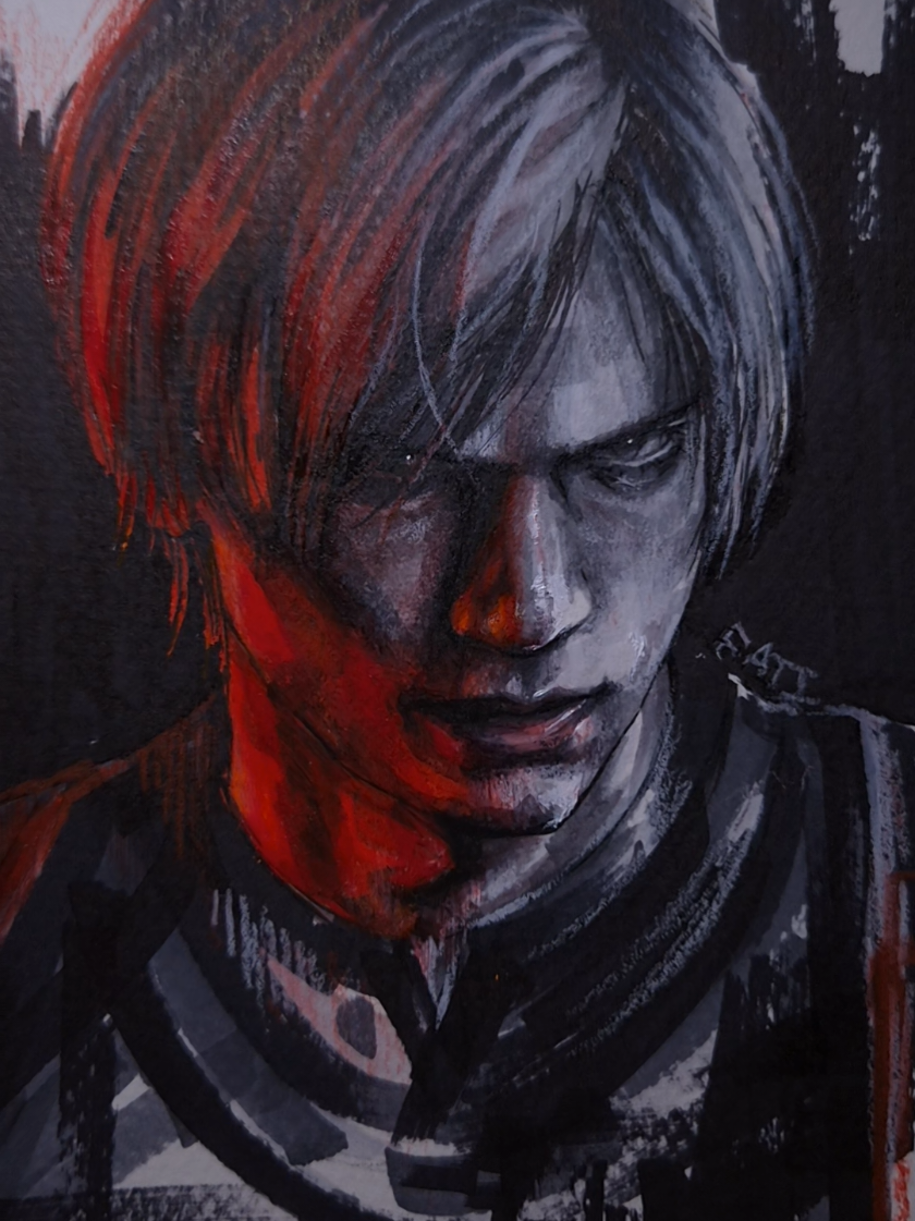 👩‍🦯 warm up #leonkennedy #residentevil #artist #painting #drawing 