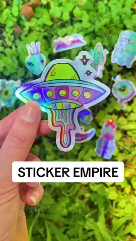 Which one is your favorite? #stickers #holographic #trippyart #alienart 