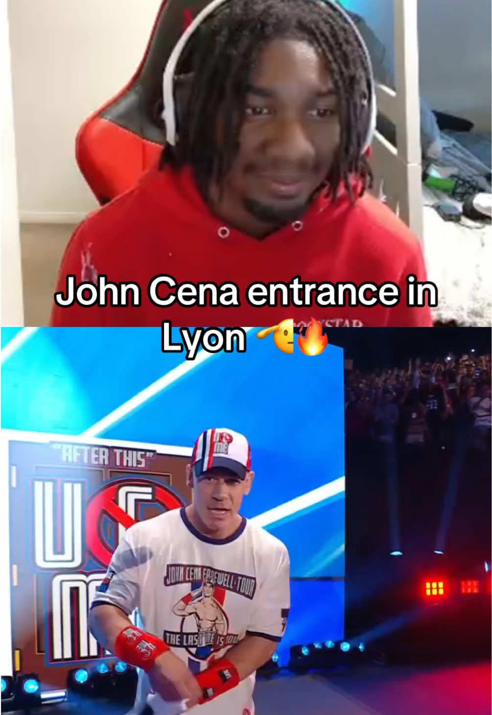 JOHN CENA ENTRANCE BEFORE CLASH IN PARIS #therealgd #WWE #wwetiktok #wrestling #johncena 