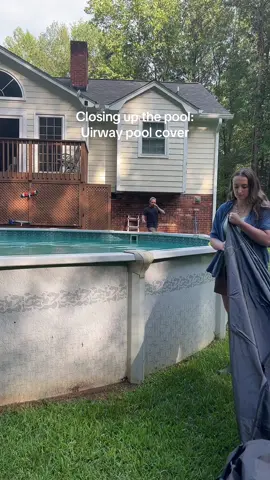 Another pool season come and gone 😕 this is a great quality pool cover though. It’s a great solution if you are hunting for one to get your pool covered for winter. #poolcover #winterizingpool #poolcoverup #abovegroundpool #closingpool 