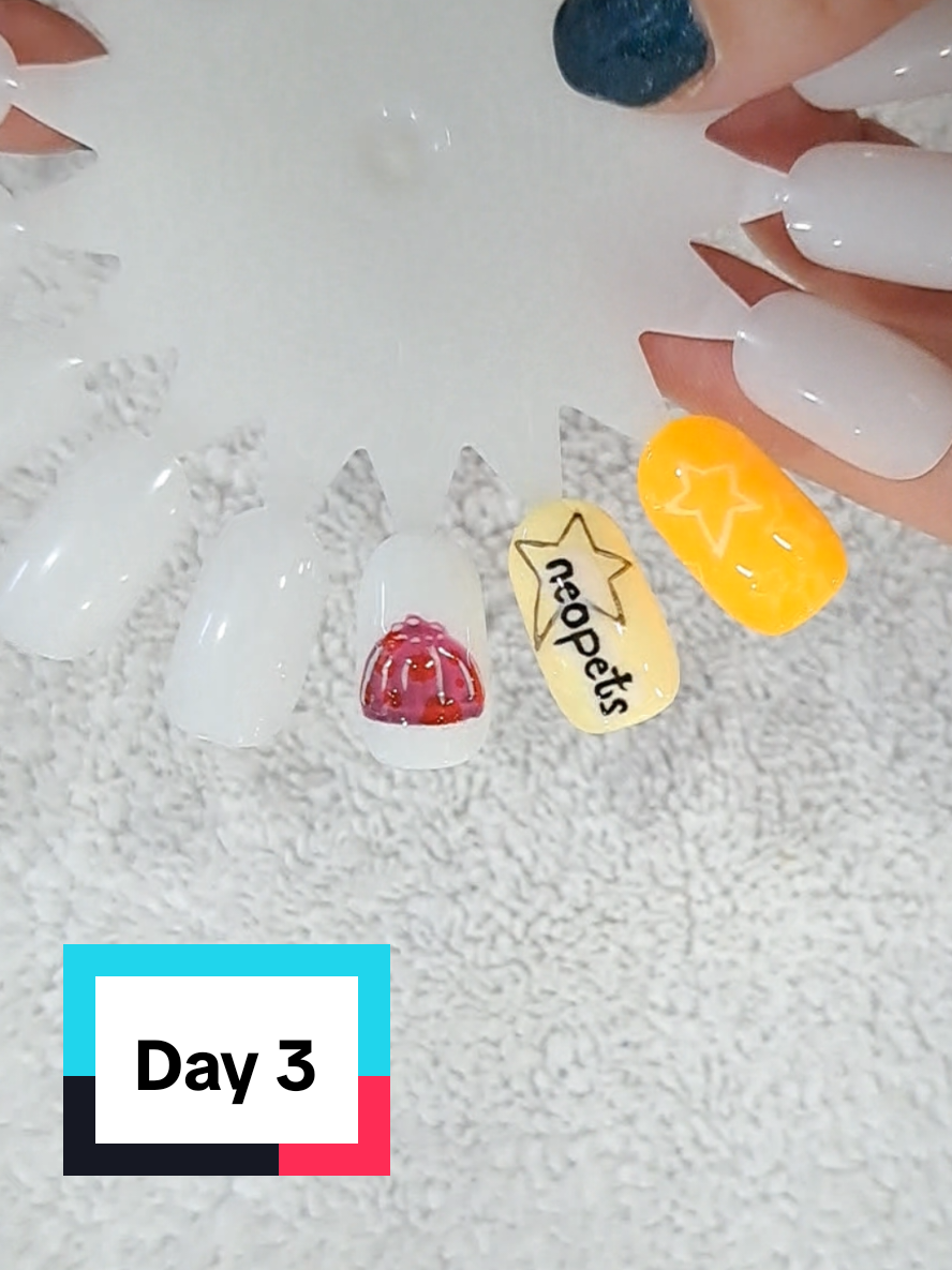 Holding out for that Illusen trading card 🥲 #neopets #nails #nailart #fyp #photocard 