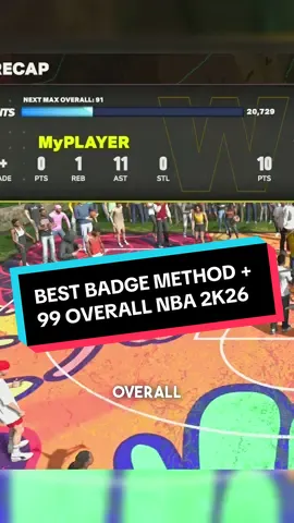 The BEST method to max badges and get 99 overall in NBA 2K26! #nba2k26 #nba2k #2k26 #2kcommunity #2k26method 