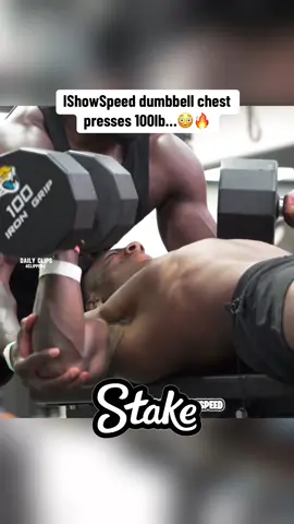 IShowSpeed dumbbell chest presses 100lb…😳🔥                    | Daily Clips | #ishowspeed #fyp #viral #speed 