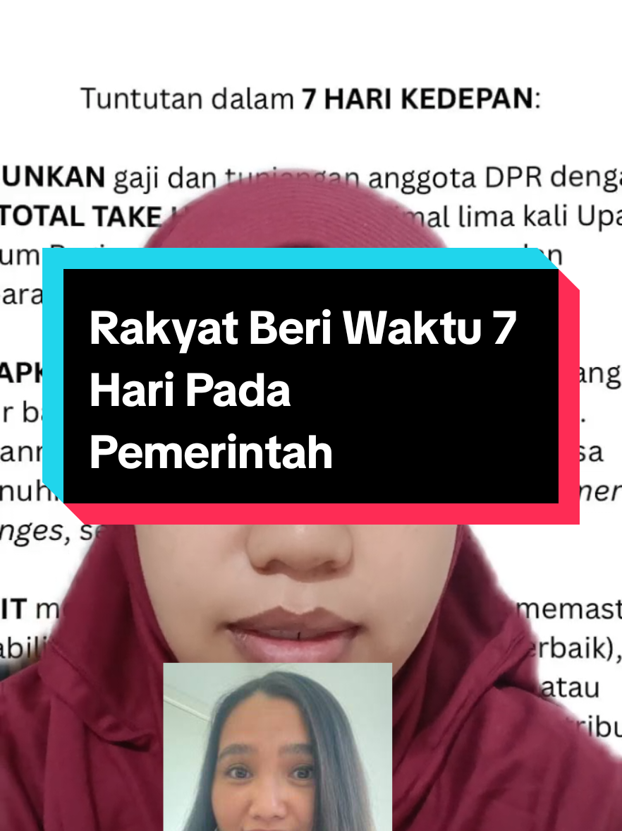 Rakyat Beri Waktu 7 Hari pada demo #affan #tuntutan #demo28agustus #demo29Agustus #demoDPR