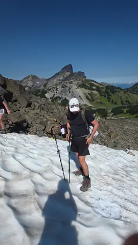 Playing snowballs on top of a mountain. #Hiking #snow #snowballs #tourism #Canada 