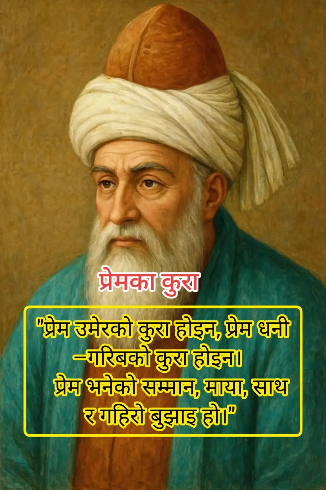 प्रेम उमेरको कुरा होइन, प्रेम धनी–गरिबको कुरा होइन। किनभने प्रेम कहिल्यै अंकको गणितले नापिँदैन, न त सम्पत्तिको तोलले तोलिन्छ। उमेर त केवल शरीरको घडी हो, सम्पत्ति त क्षणिक संसारको खेलौना मात्र हो। तर प्रेम आत्माको त्यो प्रकाश हो जसलाई कुनै घडीले बाँध्न सक्दैन र कुनै पैसाले किन्न सक्दैन। साँचो प्रेमले बाहिरी रूप–रङ, जात–पात, हैसियत–पदवी, सम्पत्ति–अभाव यी सबै भिन्नतालाई चिन्नै जान्दैन। प्रेम त केवल आत्माको शुद्धतामा ढल्किन्छ। जहाँ आत्माले आत्मालाई छुन सक्छ, त्यहाँ सबै बाहिरी भेद–भाव, तर्क–वितर्क, तुलना र स्पर्धा विलीन हुन्छन्। प्रेम भनेको सम्मान हो—जहाँ अरूलाई उसकै अस्तित्वमा स्वीकृति दिन सकिन्छ। प्रेम भनेको माया हो—जहाँ अरूको पीडामा आफ्नै आँसु झर्छ र अरूको खुशीमा आफ्नै मुस्कान फुल्छ। प्रेम भनेको साथ हो—जहाँ जीवनको आँधीमा हात छोडिँदैन, र अँध्यारोमा बाटो देखाइन्छ। प्रेम भनेको बुझाइ हो—जहाँ न शब्दको खाँचो हुन्छ, न प्रमाणको। मौनमै मन बुझिन्छ, मौनमै आत्मा शान्त हुन्छ। प्रेमले उमेरलाई वर्षको अंक मान्दैन, बरु अनुभूतिका ऋतुहरू गन्छ। धनी–गरिब, बलियो–कमजोर, उचो–तल्लो—यी सबै प्रेमको उज्यालोमा अर्थहीन हुन्छन्। किनभने आत्माले आत्मालाई चिन्छ भने त्यो प्रेम शाश्वत हुन्छ। प्रेम कुनै बन्धन होइन—बरु स्वतन्त्रताको अर्को नाम हो। यसले कसैलाई अधीनमा राख्दैन, बरु आत्मसम्मानमा उभ्याउँछ। प्रेममा अधिकार छैन, केवल विश्वास हुन्छ। जहाँ अधिकार हुन्छ त्यहाँ डर हुन्छ, तर जहाँ विश्वास हुन्छ त्यहाँ प्रेमको अनन्त आकाश खुल्छ। प्रेम कुनै वाचा मात्र होइन—बरु जीवनभरिको यात्रा हो। यसले अरूलाई बदल्न खोज्दैन, बरु जसरी छ त्यस्तै स्वीकार गर्छ। प्रेमको महानता त्यहाँ प्रकट हुन्छ, जहाँ हामी अरूलाई देख्न सक्दैनौं, तर आत्माले आत्मालाई अँगाल्छ। प्रेमको गहिराइ केवल यत्ति होइन, यो त जीवनको सबैभन्दा शुद्ध सत्य हो। जसले प्रेम बुझ्छ, उसले जीवन बुझ्छ। जसले प्रेममा बाँच्छ, उसले समयलाई पनि जित्छ। किनकि धन, पदवी, शक्ति सबै मर्छन्, तर प्रेम अमर रहन्छ। प्रेम नै त्यो शक्ति हो जसले मृत्युलाई समेत पराजित गर्छ। त्यसैले, प्रेम उमेरको कुरा होइन, प्रेम धनी–गरिबको कुरा होइन। प्रेम भनेको सम्मान हो, माया हो, साथ हो र गहिरो बुझाइ हो। यही हो प्रेमको चिरस्थायी सत्य। #tiktok #video #viral #foryou #trending 