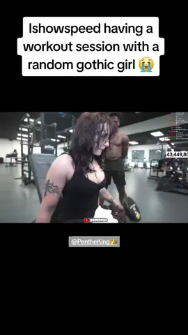 ishowspeed randomly working out with a Gothic girl 😭 #gothic #gothicgirl #ishowspeed #gymsesh #gymsession 